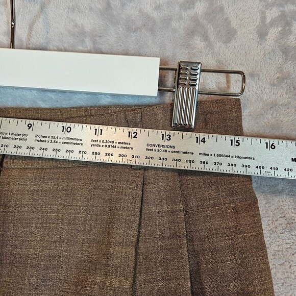 Clifford & Wills Pant Suit Set Womens 12 brown wool zip jacket pleat career cuff - Picture 11 of 15